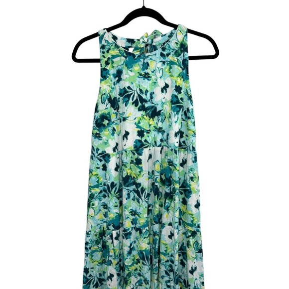 Torrid Green Floral Washable Gauze Maxi Halter Tiered Dress Women's Plus Size 0X - Picture 3 of 7